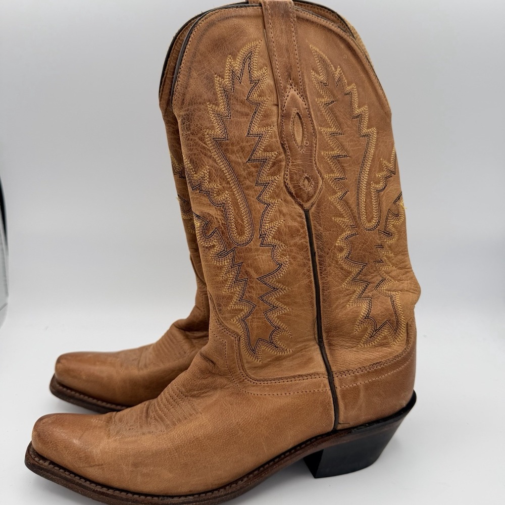 Old West Women's Cowboy Boots LF 1529 Tan Canyon Brown Snip Toe Size 6 India